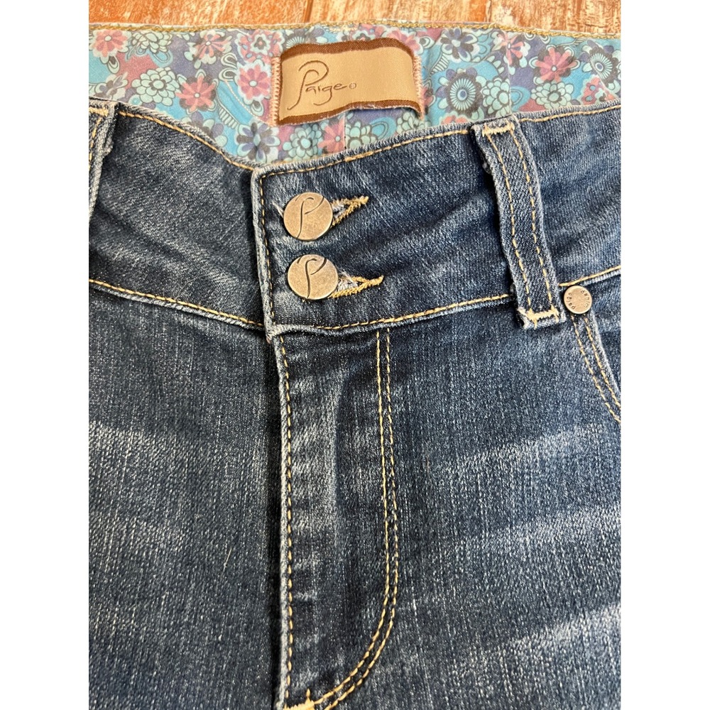 Paige Hidden Hills Bootcut Jeans Women's 29 Dark Wash Mid Rise Stretch Denim - Picture 4 of 13